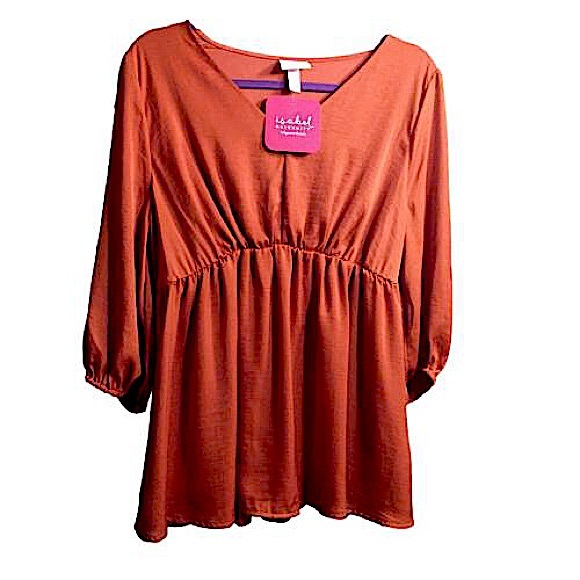 Maternity Top Isabel by Ingrid and Isabel Copper Rust L NWT - Picture 3 of 11